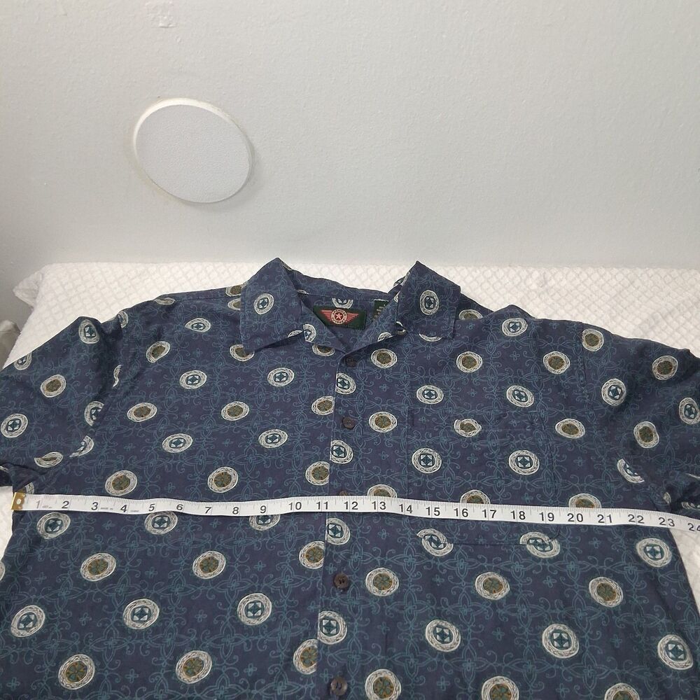 Vintage American Outpost Mens 100% Silk Shirt Sz L Retro Resort Vacation Boat - Picture 5 of 8